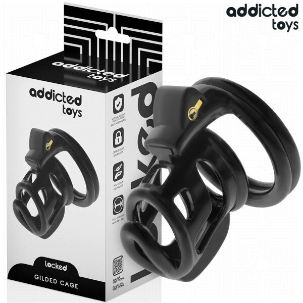 ADDICTED TOYS LOCKED - GILDEN CAGE SILICONE PENIS CAGE 8.5 CM