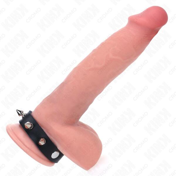 KINK - LEATHER PENIS RING WITH SPIKES 21.5 X 1.6 CM