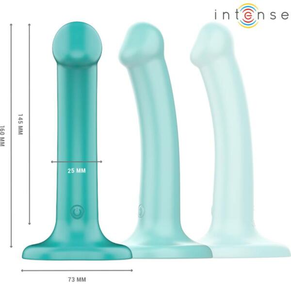 INTENSE - KATIE VIBRATOR WITH SUCTION CUP 10 VIBRATIONS BLUE REMOTE CONTROL