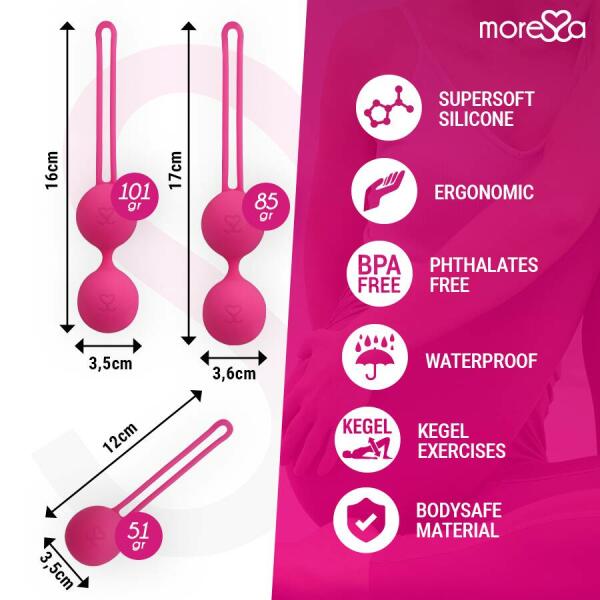 MORESSA - OSIAN SET PREMIUM SILICONE PINK (Osian One - 51 g | Osian Two - 101 g | Osian Three 85 g)