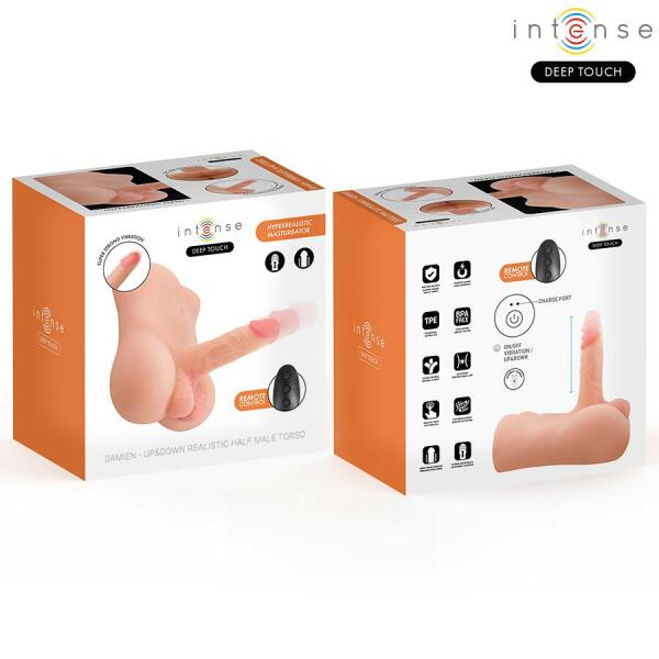 INTENSE DEEP TOUCH - DAMIEN TORSO WITH REALISTIC DILDO WITH PUSHING AND VIBRATION REMOTE CONTROL 3.5 KG