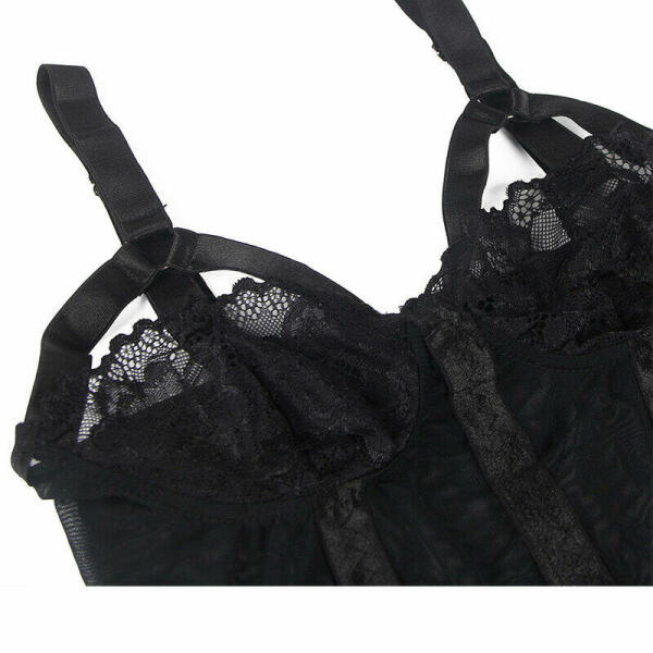 SUBBLIME - TEDDY WITH GARTER STRAP DETAIL CHEST BLACK L/XL
