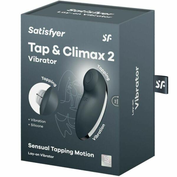 SATISFYER - TAP & CLIMAX 2 VIBRATOR & STIMULATOR GREY