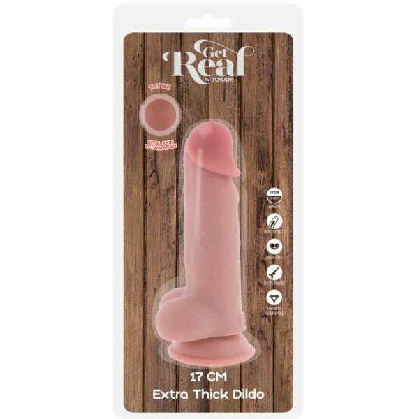 GET REAL - DELUXE REALISTIC PENIS WITH TESTICLES EXTRA THICK 17 CM