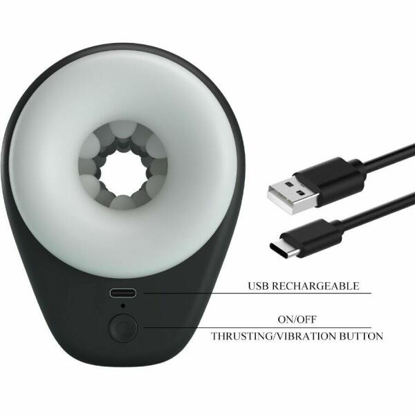 PRETTY LOVE - DJ GIRL MALE MASTURBATOR WITH VIBRATION 5 SETTINGS NEGRO