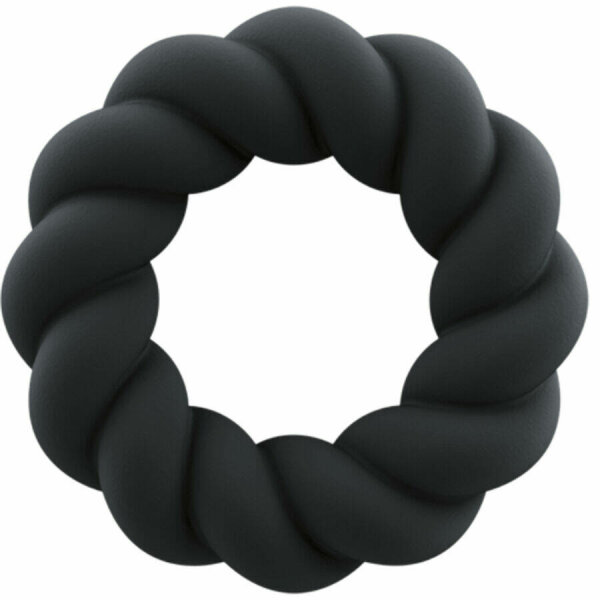 ROCKS-OFF - TWIST BLACK SILICONE MASTURBATOR RING
