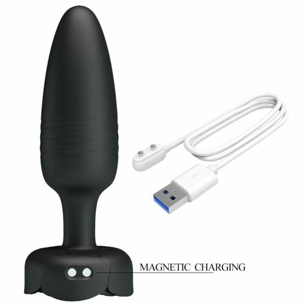 PRETTY LOVE - TARION ANAL PLUG WITH  LED LIGHT BLACK 12.5 CM
