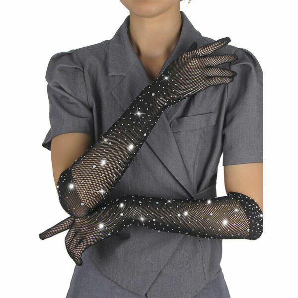 SUBBLIME - 957469SHINE TRANSPARENT GLOVES BLACK S/M