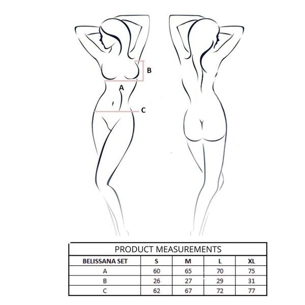 PASSION - BELISSANA BRA + THONG SET BURGUNDY L/XL