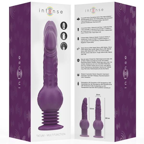 INTENSE - TATUM MULTIFUNCTION VIBRATOR WITH UP AND DOWN VIBRATION 24 CM PURPLE