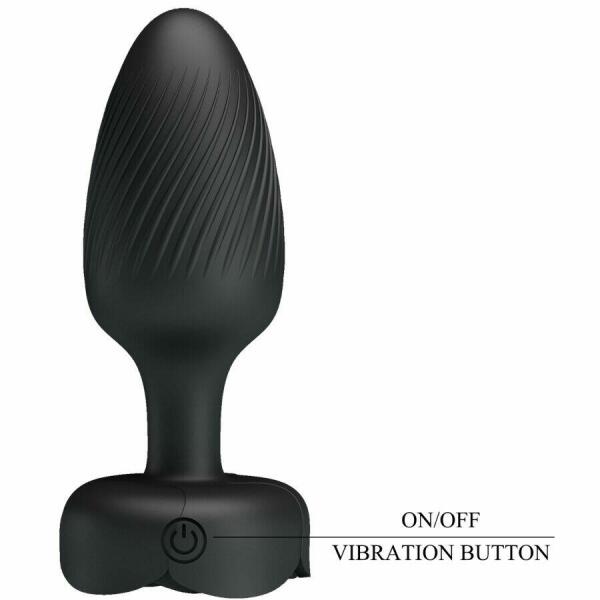 PRETTY LOVE - OSBORN ANAL PLUG WITH  LED LIGHT BLACK 9.8 CM