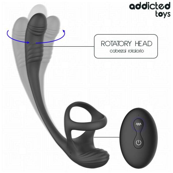 ADDICTED TOYS - ANAL PLUG WITH VIBRATION AND 360º WAVING AND TESTICLE STIMULATOR