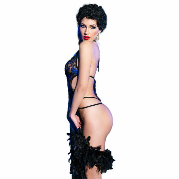 CHILIROSE - CR 4479 BODYSUIT CROTCHLESS BLUE S/M