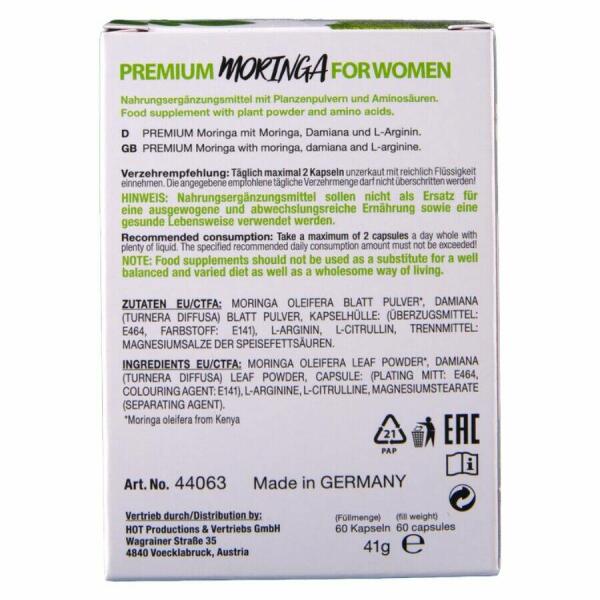 HOT - MORINGA WOMEN CAPS WOMAN 60 UNITS