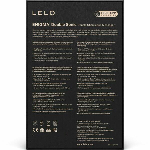 LELO - ENIGMA DOUBLE SONIC VIBRATOR POINT G CYBER PURPLE