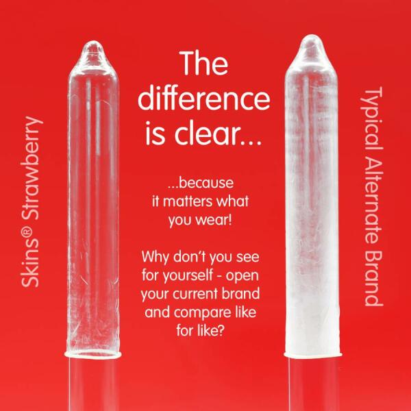 SKINS - STRAWBERRY PREMIUM CONDOMS PACK 8