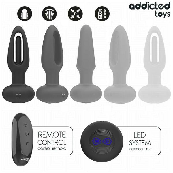 ADDICTED TOYS - ANAL PLUG WITH VIBRATING TONGUE AND REMOTE CONTROL