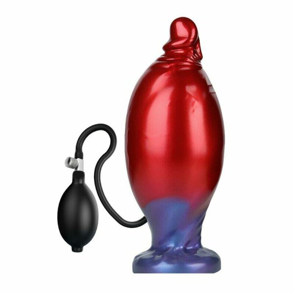 POWER MONSTERS - SHADOW BEHEMOTH BICOLOR INFLATABLE FANTASY SILICONE DILDO 22 CM &Oslash; 5 CM