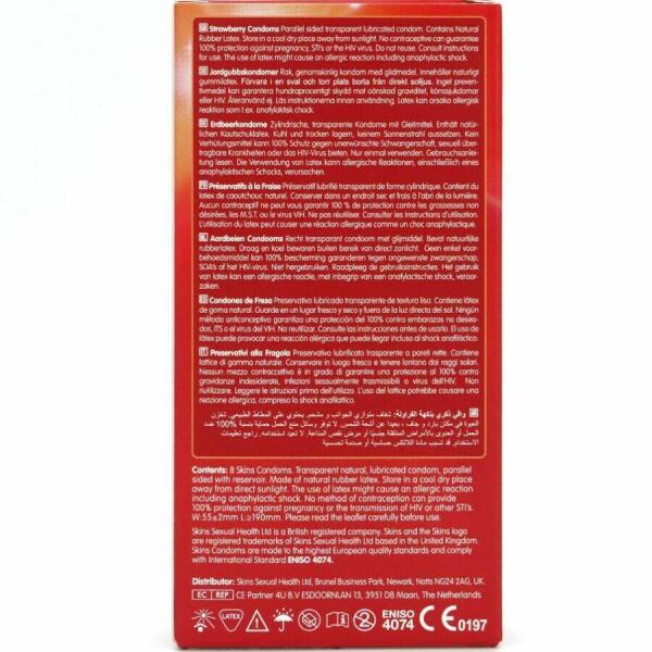 SKINS - STRAWBERRY PREMIUM CONDOMS PACK 8