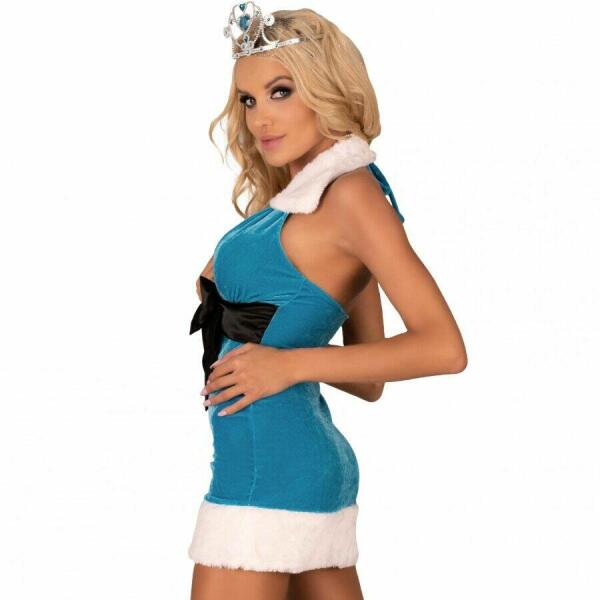 LIVCO CORSETTI FASHION - CHRISTMAS WISH LC 20005 BLUE CHRISTMAS-STYLE CHEMISE S/M