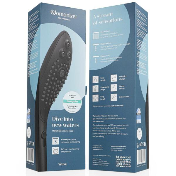 WOMANIZER - WAVE CLITORAL STIMULATING SHOWER HEAD BLACK