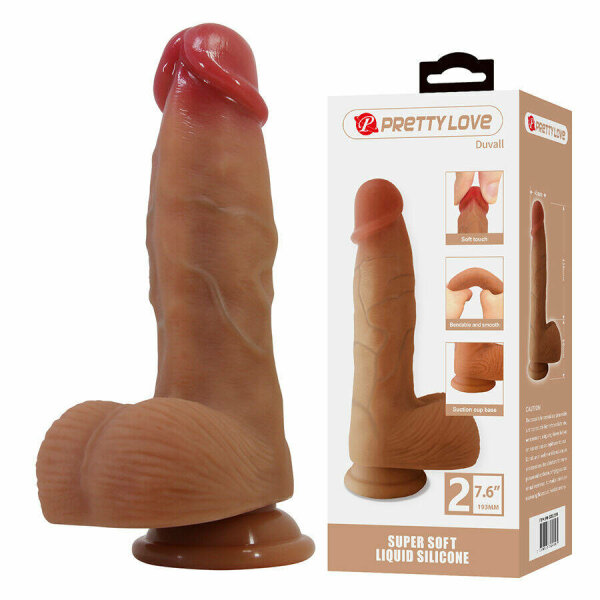 PRETTY LOVE - DUVALL REALISTIC DILDO WITH SUCTION CUP 19.3 CM -Ø- 4.5 CM
