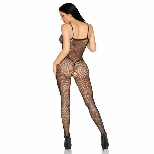 LEG AVENUE - 89375 CROTCHLESS FISHNET BODYSTOCKING BLACK - ONE SIZE