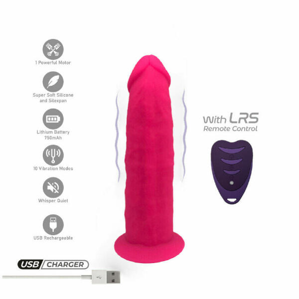 SILEXD - REALISTIC PENIS MODEL 2 PINK + REMOTE CONTROL LRS 17 CM