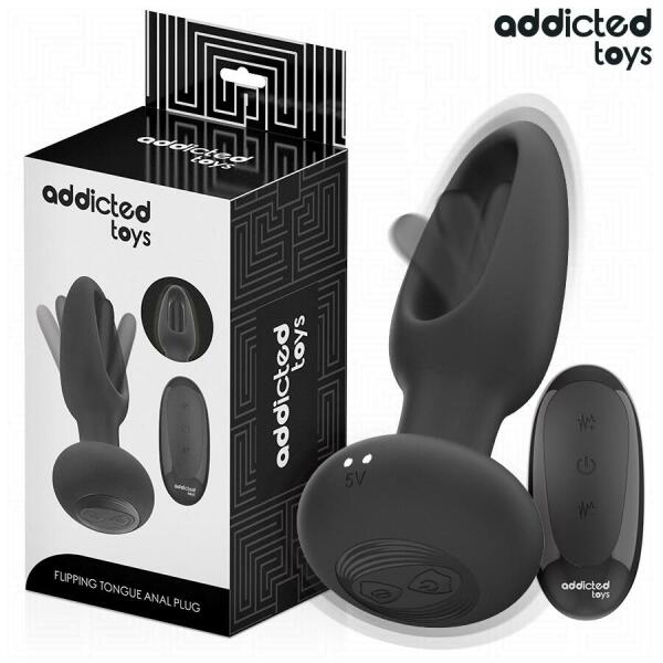 ADDICTED TOYS - ANAL PLUG WITH VIBRATING TONGUE AND REMOTE CONTROL