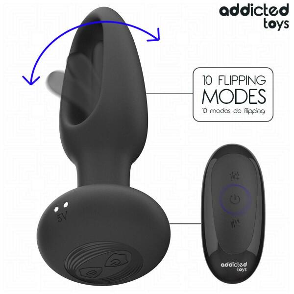 ADDICTED TOYS - ANAL PLUG WITH VIBRATING TONGUE AND REMOTE CONTROL
