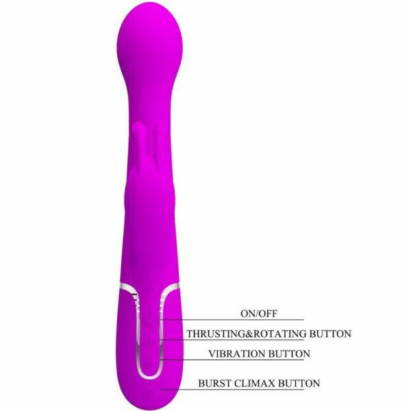 PRETTY LOVE - DEJON RABBIT VIBRATOR 3 IN 1 MULTIFUNCTION VIOLET