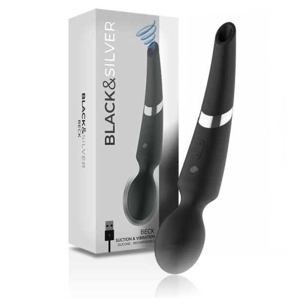 BLACK&SILVER - BECK WAND AND SUCTION CUP 2 IN 1 SILICONE