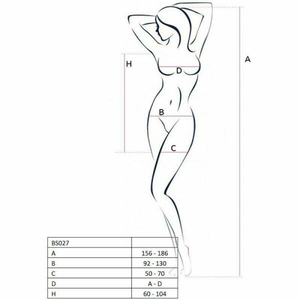 PASSION - WOMAN BS027 BODYSTOCKING ESTILO VESTIDO NEGRO TALLA UNICA
