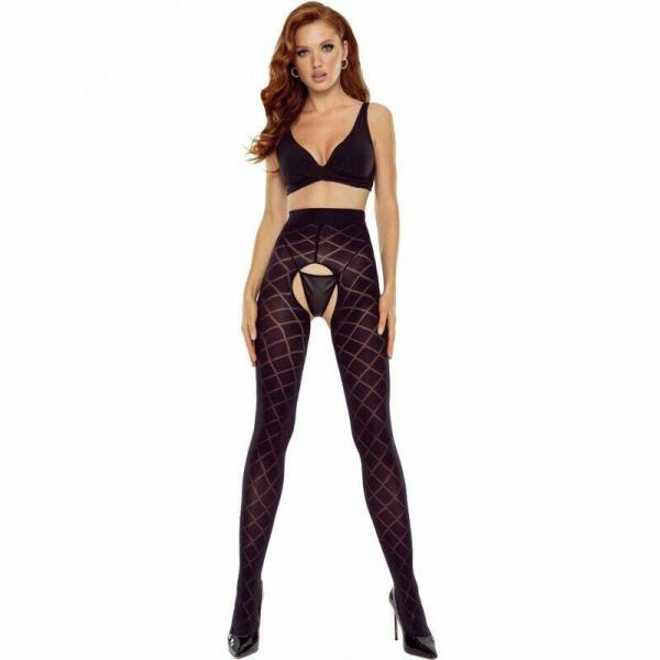 PASSION - TIOPEN 025 TIGHTS CROTCHLESS BLACK 1/2 40 DEN