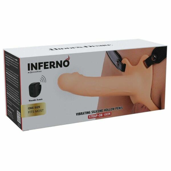 HIDDEN DESIRE - INFERNO VIBRATING PENIS SLEEVE STRAP-ON 18 CM