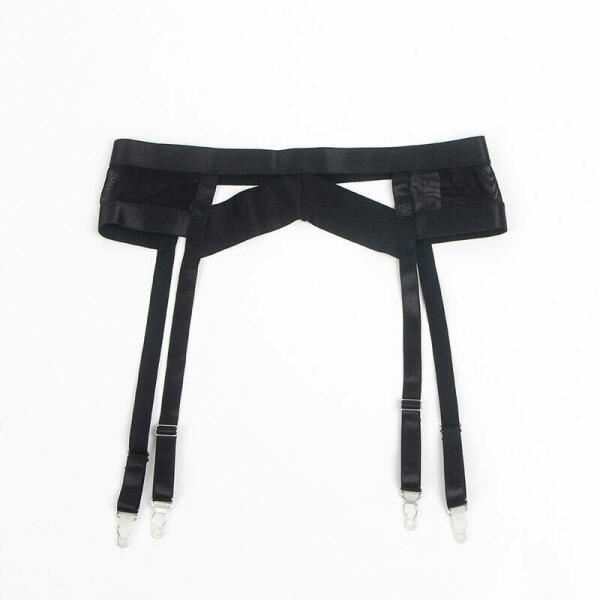 SUBBLIME - 955236 BLACK BONDAGE BRA WITH GARTER SET S/M