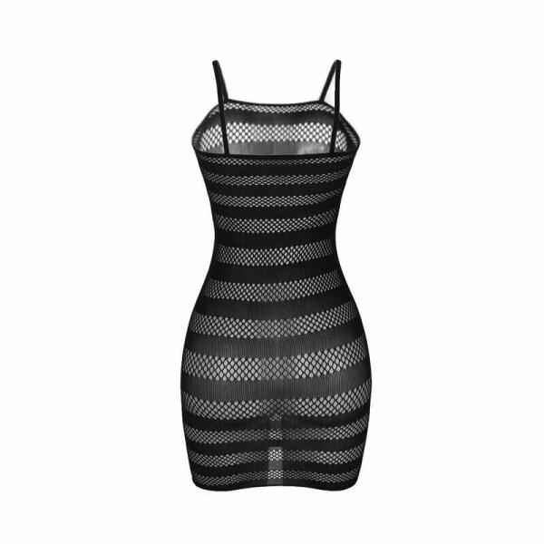 SUBBLIME - 951733 FISHNET DRESS WITH BLACK STRIPES ONE SIZE