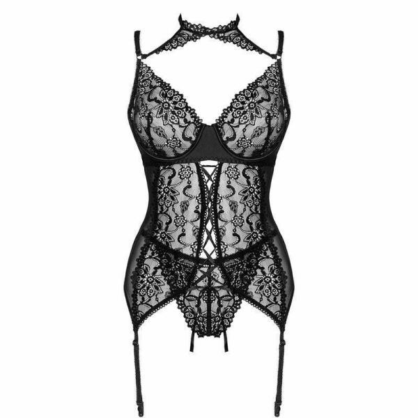 LIVCO CORSETTI FASHION - GIELLANDRA FOR THE SENSES COLLECTION CORSET + PANTY NEGRO S/M