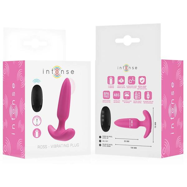 INTENSE - ROSS ANAL PLUG 10 VIBRATIONS PINK REMOTE CONTROL