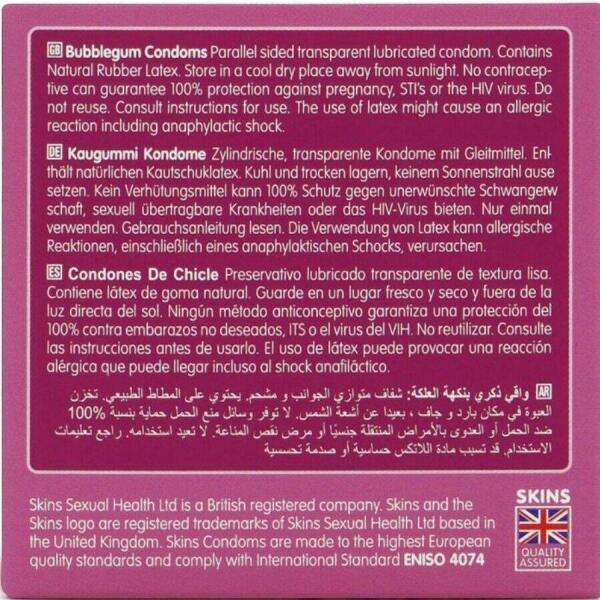 SKINS - BUBBLEGUM PREMIUM CONDOMS PACK 4