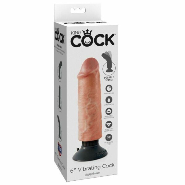 KING COCK - 15.24 CM VIBRATING COCK FLESH