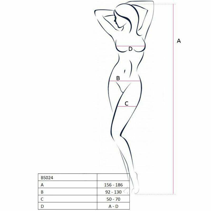 PASSION - WOMAN BS024 BODYSTOCKING BLANCO TALLA UNICA