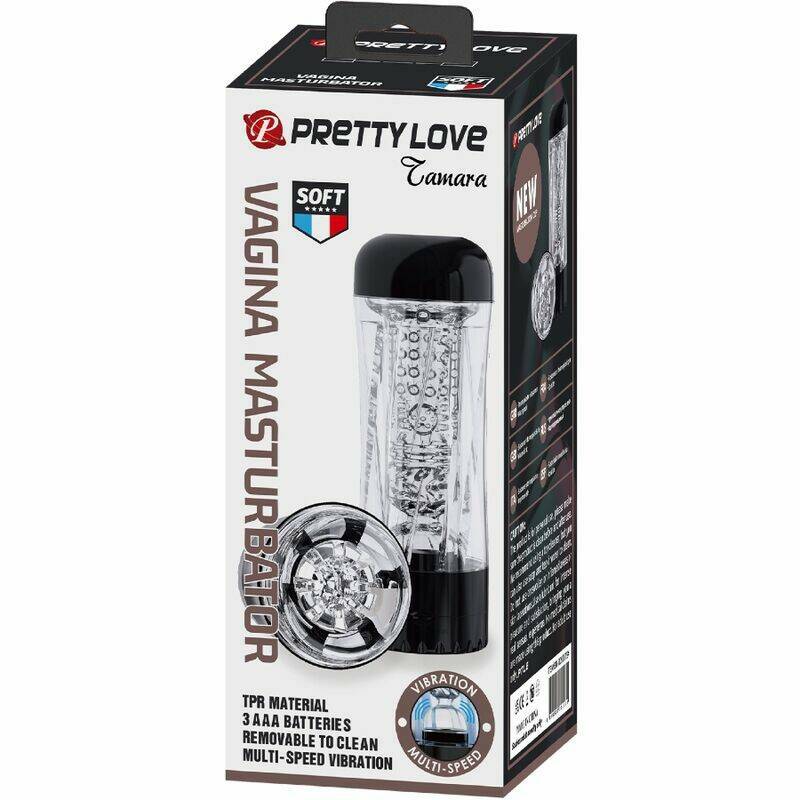 PRETTY LOVE - TAMARA MALE MASTURBATOR MULTI-SPEED VIBRATOR BLACK
