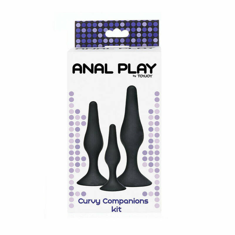 TOYJOY - ANAL PLAY CURVY COMPANIONS ANAL PLUG 3 PIECES BLACK