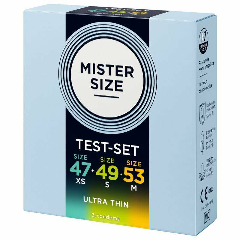 MISTER SIZE - PACK SAMPLE CONDOM SIZE 47-49-53 MM (3 UNITS)