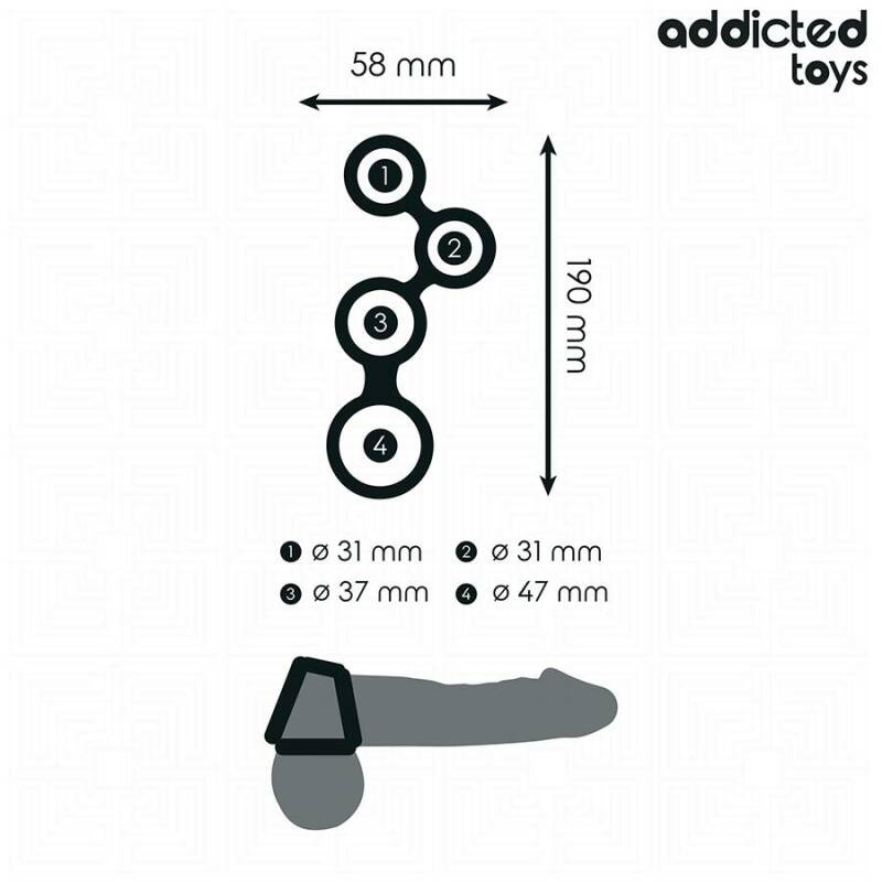 ADDICTED TOYS - PENIS RING WITH DIVIDERS FOR TESTICLES