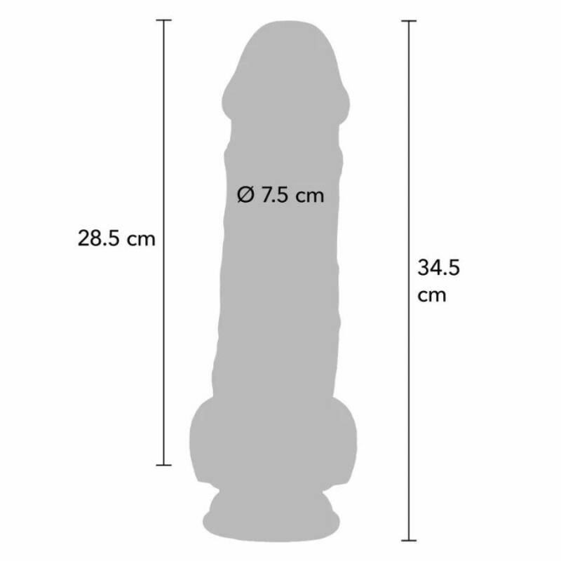 GET REAL - DELUXE REALISTIC PENIS WITH TESTICLES EXTRA THICK 34.5 CM