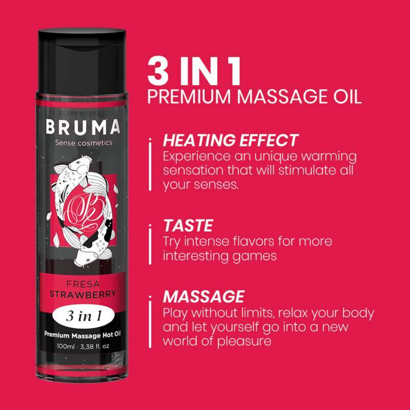 BRUMA - PREMIUM MASSAGE HOT OIL STRAWBERRY 3 IN 1 - 100 ML