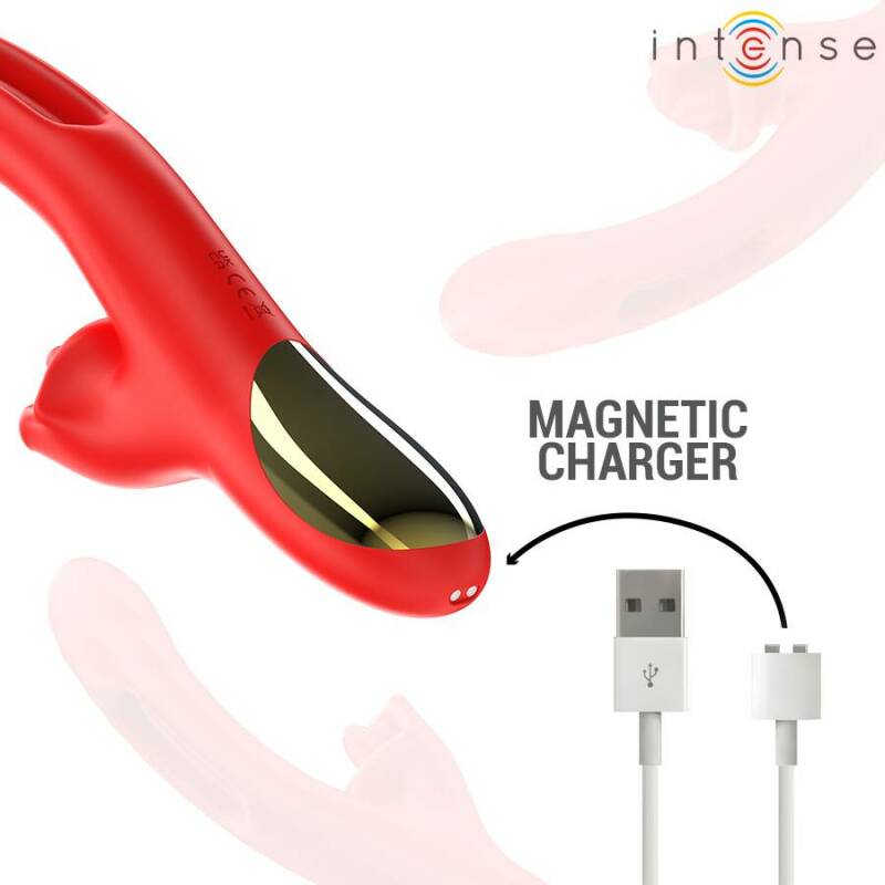 INTENSE - JESSICA MULTIFUNCTION VIBRATOR CLITORIS STIMULATION 24.8 CM RED