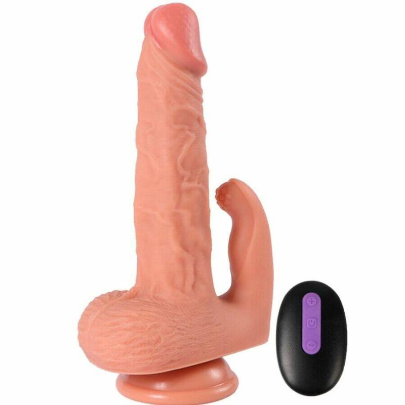 SHEQU - HAYDEN DILDO AND CLITORIS STIMULATOR WITH VIBRATION AND REMOTE CONTROL 16 CM